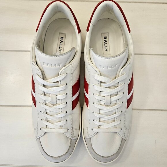 Bally Spring Summer 2024 Sneaker in Candy Red and White Leather Size 11 US - Picture 5 of 7